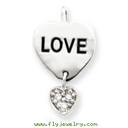 Sterling Silver Love CZ Heart Pendant