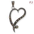 Sterling Silver Marcasite Heart Pendant