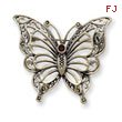 Sterling Silver Marcasite Red CZ Butterfly Pin