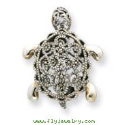 Sterling Silver Marcasite Turtle Pin