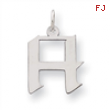 Sterling Silver Medium Artisian Block Initial H Charm