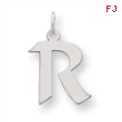 Sterling Silver Medium Artisian Block Initial R Charm