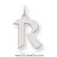 Sterling Silver Medium Artisian Block Initial R Charm