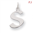 Sterling Silver Medium Artisian Block Initial S Charm