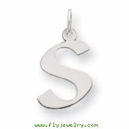 Sterling Silver Medium Artisian Block Initial S Charm