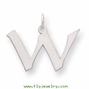 Sterling Silver Medium Artisian Block Initial W Charm