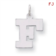 Sterling Silver Medium Block Intial F Charm