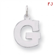 Sterling Silver Medium Block Intial G Charm