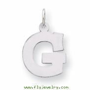 Sterling Silver Medium Block Intial G Charm