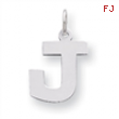 Sterling Silver Medium Block Intial J Charm