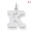 Sterling Silver Medium Block Intial K Charm