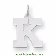 Sterling Silver Medium Block Intial K Charm