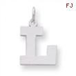 Sterling Silver Medium Block Intial L Charm