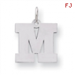 Sterling Silver Medium Block Intial M Charm