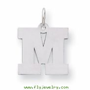 Sterling Silver Medium Block Intial M Charm