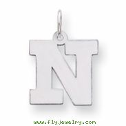 Sterling Silver Medium Block Intial N Charm