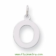 Sterling Silver Medium Block Intial O Charm