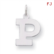 Sterling Silver Medium Block Intial P Charm