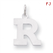 Sterling Silver Medium Block Intial R Charm