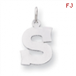 Sterling Silver Medium Block Intial S Charm