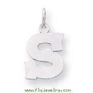 Sterling Silver Medium Block Intial S Charm