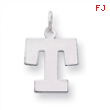 Sterling Silver Medium Block Intial T Charm