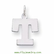 Sterling Silver Medium Block Intial T Charm