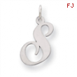 Sterling Silver Medium Fancy Script Initial S Charm