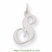 Sterling Silver Medium Fancy Script Initial S Charm