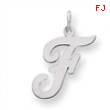 Sterling Silver Medium Script Intial F Charm