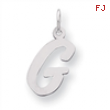 Sterling Silver Medium Script Intial G Charm