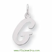 Sterling Silver Medium Script Intial G Charm