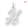 Sterling Silver Medium Script Intial H Charm