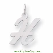 Sterling Silver Medium Script Intial H Charm