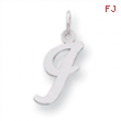 Sterling Silver Medium Script Intial I Charm