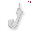 Sterling Silver Medium Script Intial J Charm