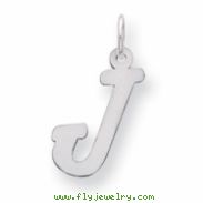 Sterling Silver Medium Script Intial J Charm