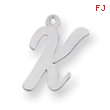 Sterling Silver Medium Script Intial K Charm