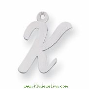 Sterling Silver Medium Script Intial K Charm