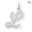 Sterling Silver Medium Script Intial L Charm