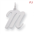 Sterling Silver Medium Script Intial M Charm