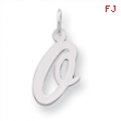 Sterling Silver Medium Script Intial O Charm