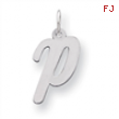 Sterling Silver Medium Script Intial P Charm