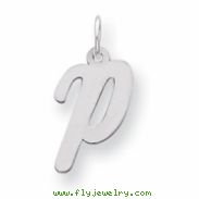 Sterling Silver Medium Script Intial P Charm