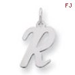 Sterling Silver Medium Script Intial R Charm