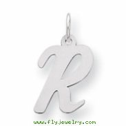 Sterling Silver Medium Script Intial R Charm