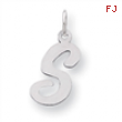 Sterling Silver Medium Script Intial S Charm