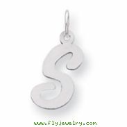 Sterling Silver Medium Script Intial S Charm