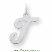 Sterling Silver Medium Script Intial T Charm