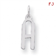 Sterling Silver Medium Slanted Block Initial H Charm